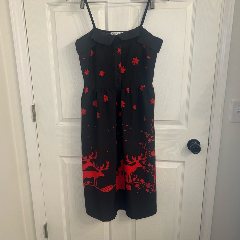 Rosegal Black and Red Midi Dress